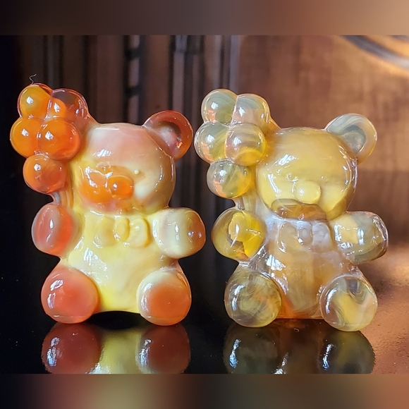 Vntg Boyd "Patrick the Bear" Amber Gold Slag Glass - Picture 9 of 9